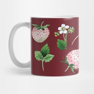 White Strawberries Cottagecore Mug